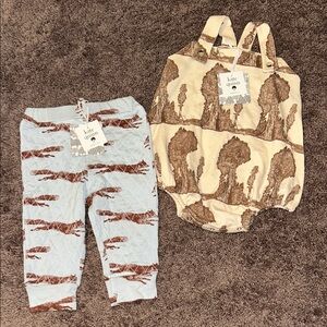 Kate Quinn 18/24m toddler redwoods jumper and quilted fox pants NWT